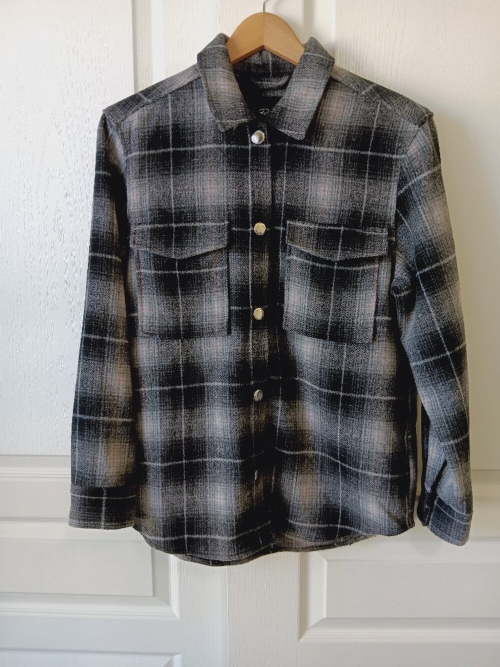 Rails Women's Ash Pearl Plaid Turner Shirt Jacket Size S